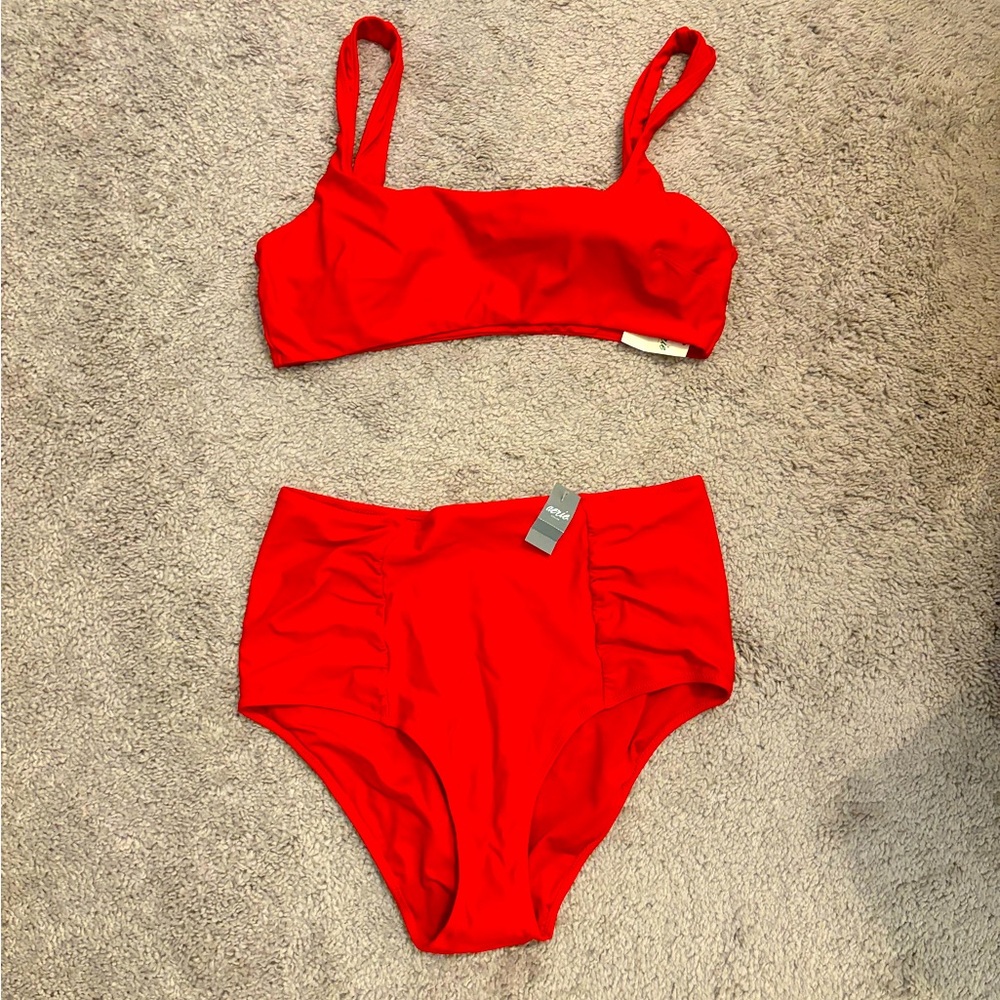 Aerie high waisted bikini, red, size XL